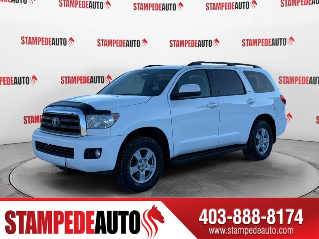 2012 Toyota Sequoia SR5 | LOW KMS | 4X4 | V8 | 7 PASSENGER | LEATHER | POWER/HEATED SEATS | SUNROOF | DUAL CLIMATE CONTROL | REAR CLIMATE CONTROL | LOW MILEAGE | STEERING WHJEEL CONTROLS | Stampede Auto
