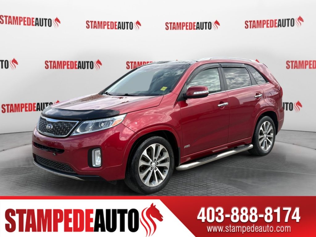 2015 Kia Sorento SX | V6 | AWD | LEATHER INTERIOR | POWER/HEATED/COOLED SEATS | PANEL ROOF | POWER TAILGATE | DUAL CLIMATE | BLUETOOTH | STEERING WHEEL CONTROLS | Stampede Auto