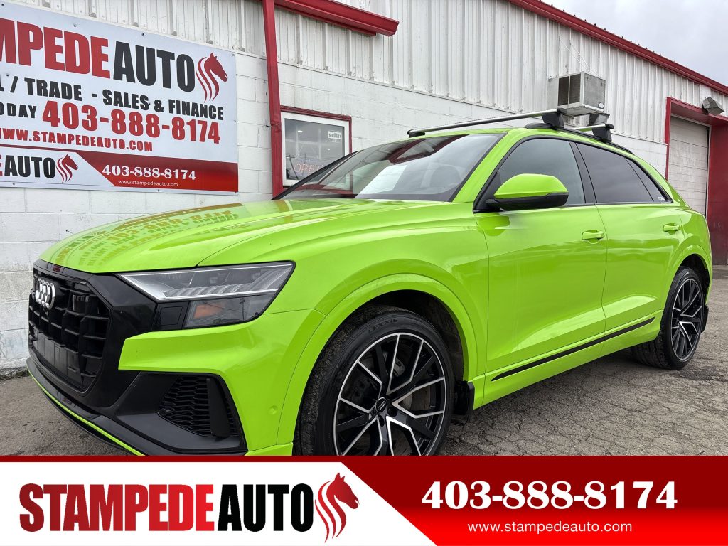2019 Audi Q8 TECHNIK | QUATTRO | LIME GREEN WRAP | 22 INCH WHEEL | REAR WHEEL STEER | HEATED AND COOLED SEATS | Stampede Auto
