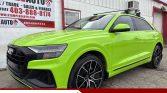 2019 Audi Q8 TECHNIK | QUATTRO | LIME GREEN WRAP | 22 INCH WHEEL | REAR WHEEL STEER | HEATED AND COOLED SEATS | Stampede Auto